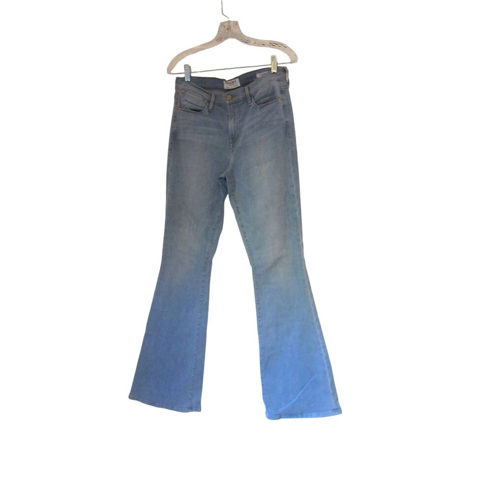 Frame Le High Flare Light Wash Blue Jeans W30, Inseam 34